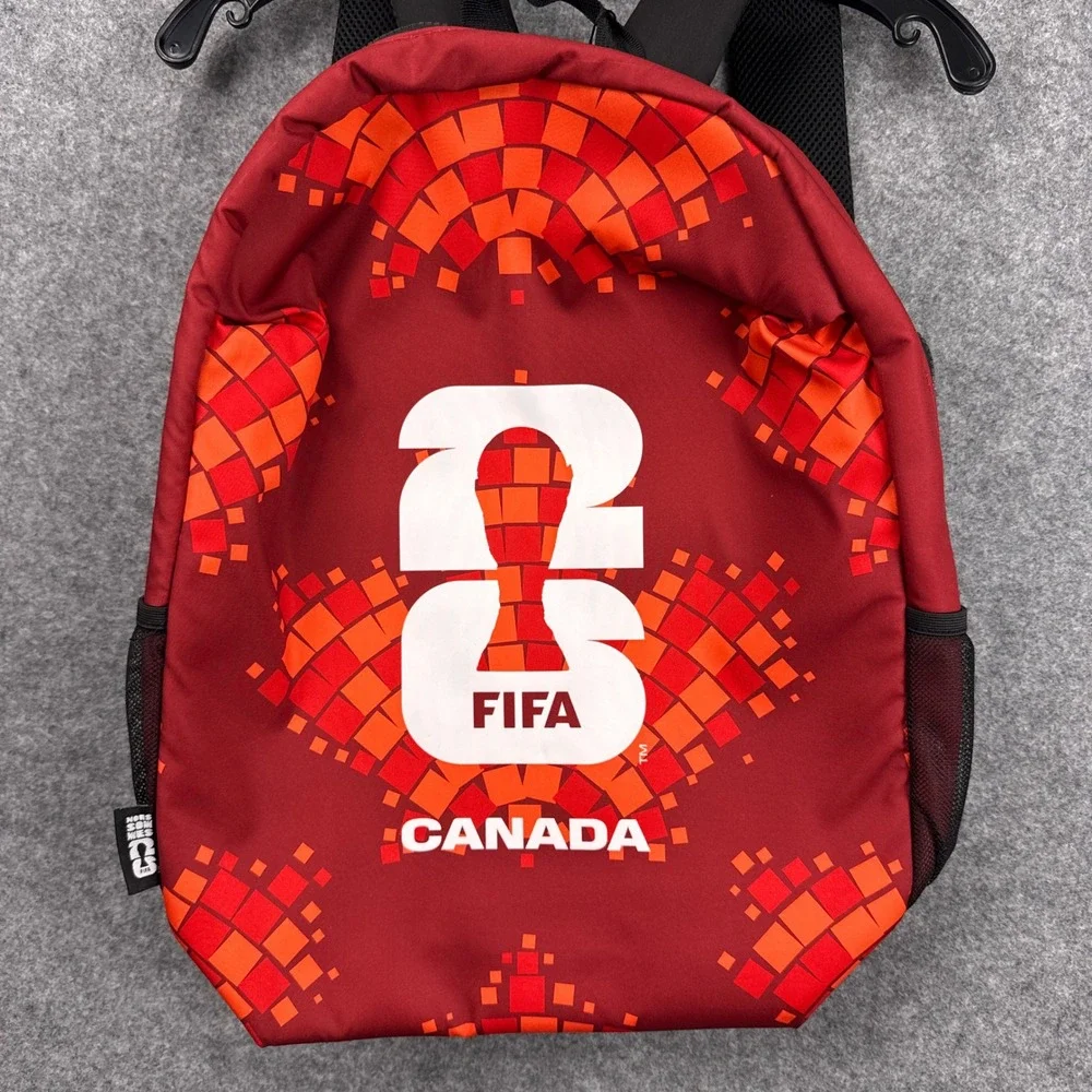 FIFA Backpack World Cup 26 Canada Red Geometric Graphic Official Merchandise NWT